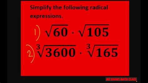 Simplify Radical Expressions Cube Root Of 3600 Times Cube Root Of 165 Youtube