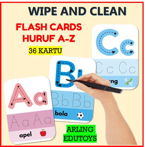 Jual WIPE AND CLEAN FLASH CARDS FLASHCARD BOOK BUKU KARTU EDUKASI HURUF