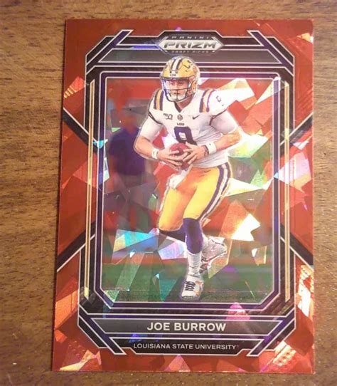 Joe Burrow Panini Prizm Draft Picks Sp Carte Prizm Red Cracked Ice