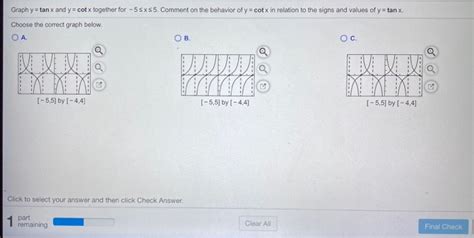 Solved Graph Y Tan X And Y Cotx Together For 55x55 Chegg