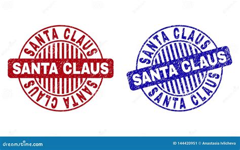 Grunge Santa Claus Scratched Round Stamp Seals Ilustraci N Del Vector