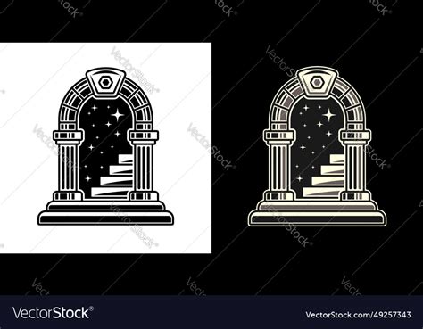 Mystery staircase to heaven traditional tattoo Vector Image