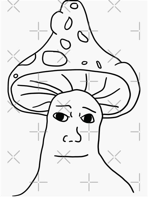 Shroomjak Mushroom Wojak Meme Sticker For Sale By Barnyardy Redbubble