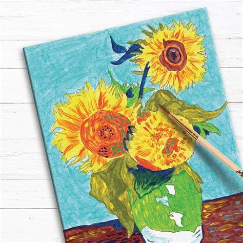 Faber Castell Paint By Number Sunflowers Kit Van Gogh Museum Series