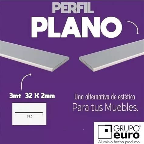 Perfil Plano Mm Aluminio Anodizado Mueble Grupo Euro En Venta En