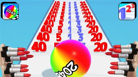 Satisfying Mobile Game Max Gameplay Ball Run 2048 Number Master Run And Merge Gameplay