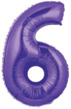 Purple Number 6 Balloon, 40"