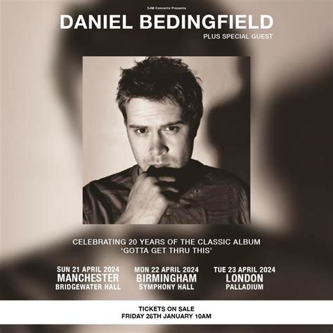 Daniel Bedingfield announces Gotta Get Thru This 20th anniversary live shows | Official Charts