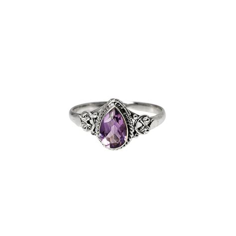 Amethyst Stone Sterling Silver Ring Amberman