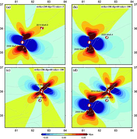 The Projection Of Coseismic And Postseismic Coulomb Failure Stress