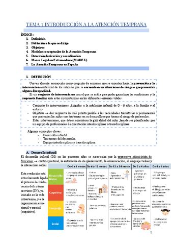 Tema 1 Introduccion A La Atencion Temprana Pdf