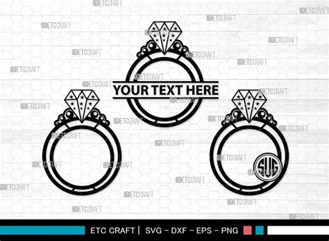 Wedding Ring Monogram Wedding Ring Silhouette Diamond Ring Svg Ring