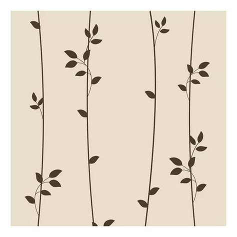 Papel De Parede Adesivo Floral Nude Ramos Marrom M Parcelamento