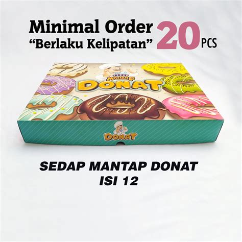 Jual Dus Box Donat Isi 12 Box Donat Hansel Sedap Mantap Donat