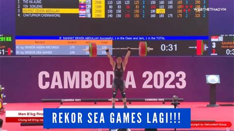 PECAH REKOR LAGI RAHMAT ERWIN ABDULLAH RAIH EMAS ANGKAT BESI SEA GAMES