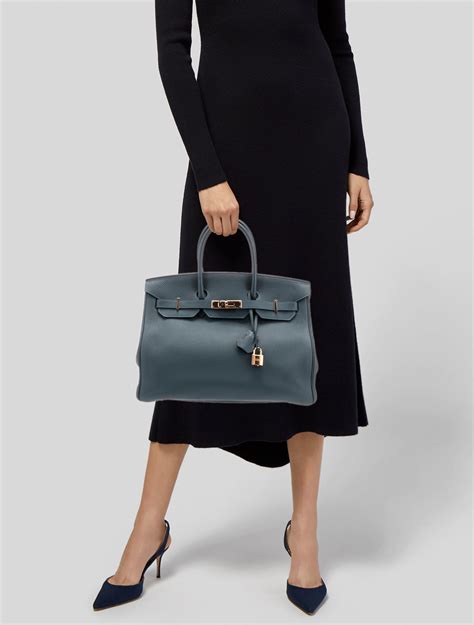 hermes clemence birkin  black handle bags handbags