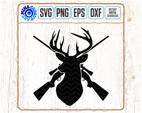 Deer Head Buck Hunting Rifles Svg Png Eps Dxf Hunter Svg Cricut