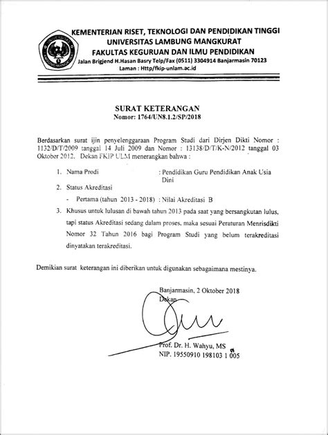 Contoh Surat Pernyataan Mata Kuliah Surat Permohonan Desain Contoh