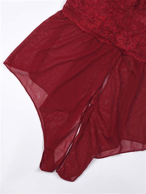 Lingerie Plus Size Sexy Nightwear Transparent Open Crotch Night Dress Sleepwear Baju Tidur