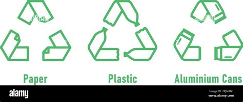 Paper Pet Bottles Aluminum Cans Form Mobius Loop Or Recycling Symbol