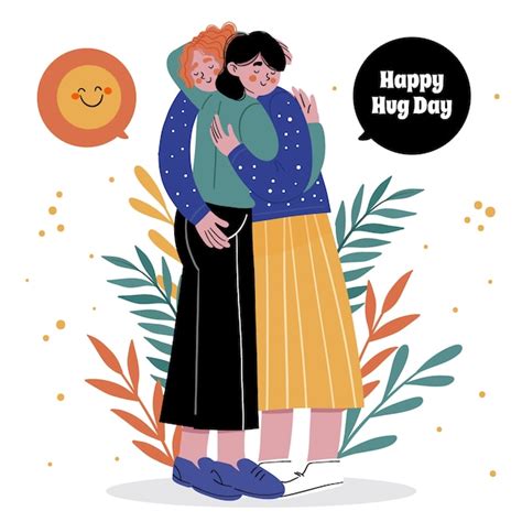 Free Vector Happy Hug Day Banners Templates Set In Hand Drawn Style