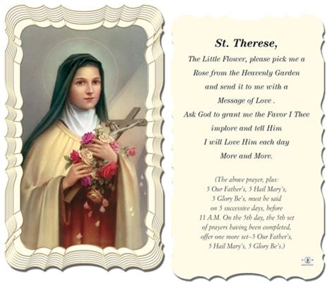 St. Therese Novena Prayer Card – Catholic Shoppe USA