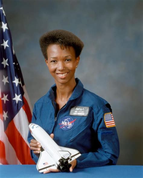 Astronaut Candidate Portrait Of Mae Jemison Holding A Space Shuttle