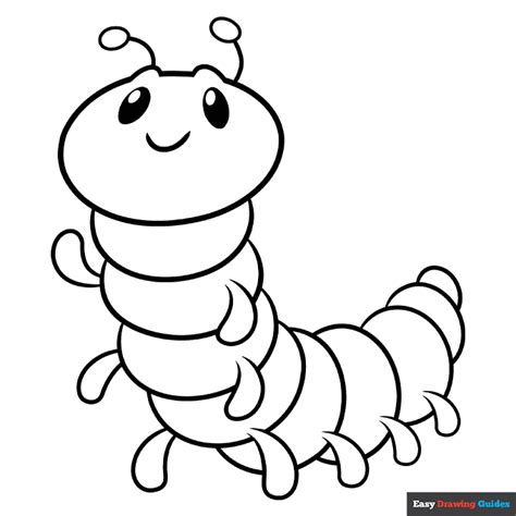 Cartoon Caterpillar Coloring Page Easy Drawing Guides