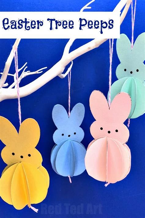 Easy Paper Peeps Bunny Decoration Red Ted Art Easy Kids Crafts