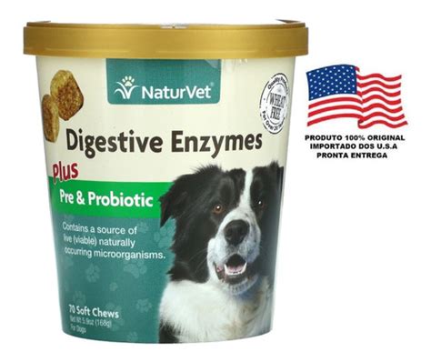 Naturvet Enzimas Digestivas Pré Probióticos Cães 168g Eua