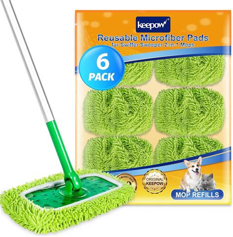 Keepow Zestaw 6 Nakładek Na Mopa Z Mikrofibry Do Swiffer Opinie i