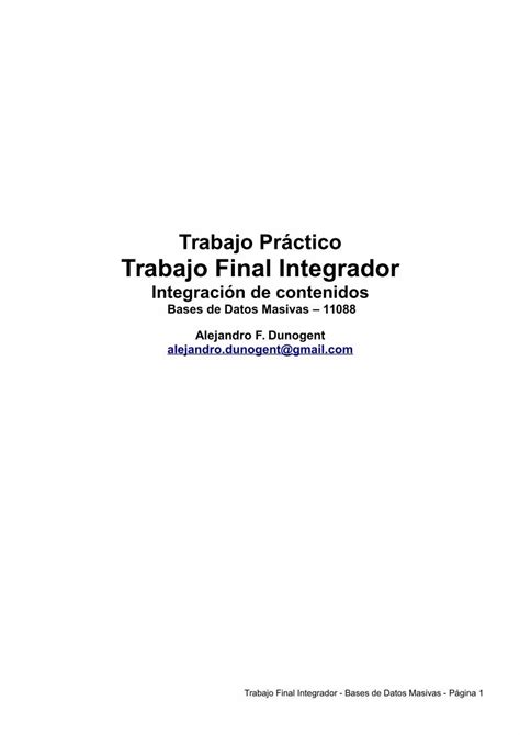 PDF Trabajo Práctico Trabajo Final Integrador Trabajo Final