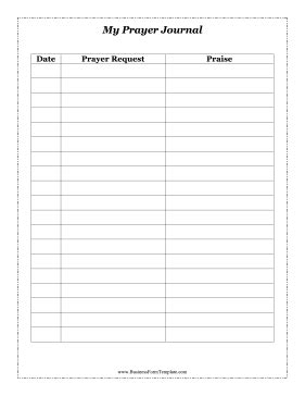 Prayer Request Forms Printable