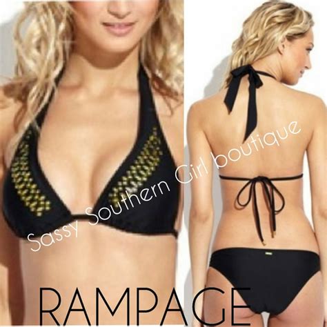 Rampage Swim Rampage Black And Gold Metallic Bikini Poshmark