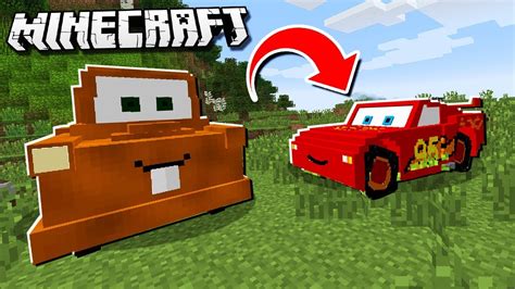 New Cars 3 Mod In Minecraft Lightning Mcqueen Mater And More Youtube