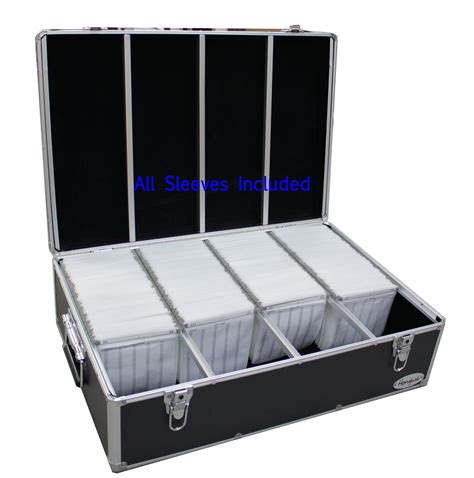 New Aluminum Like Cd Dvd Storage Case Holds 1000 Discs Black Box With