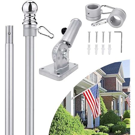 Amazon Upgraded Flag Pole Kit W 2 Position Bracket Holder