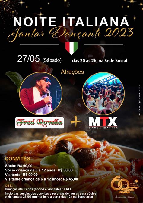 Noite Italiana Jantar Dan Ante Clube Mogiano