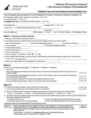 Fillable Online Traditional Fixed And Fixed Indexed Annuity Suitability