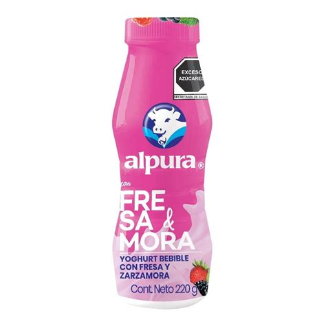 Yoghurt Bebible Alpura Fresa Y Mora 220 G Bodega Aurrera Despensa A