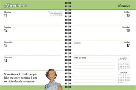 Wititudes 16 Month 2023 2024 Weeklymonthly Planner Calendar