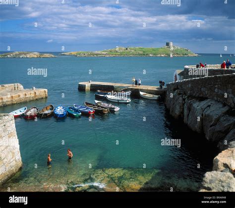 Coliemore Harbour Co Dublin Ireland Dalkey Island From The Harbour