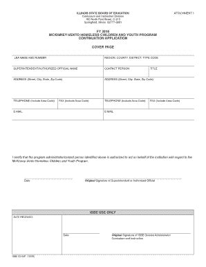 Fillable Online Isbe State Il McKinney Vento Continuation Application