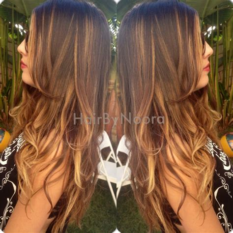 Brunette Blonde Balayage Ombr Sombre Hair Hair Color Highlights