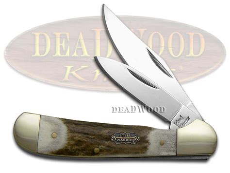 Steel Warrior Copperhead Genuine Deer Stag Handles Pocket Knife