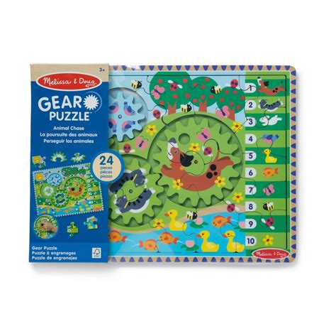 Animal Chase I Spy Wooden Gear Puzzle Melissa And Doug