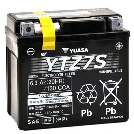 Batterie Moto YUASA YTZ7S 12V 6Ah