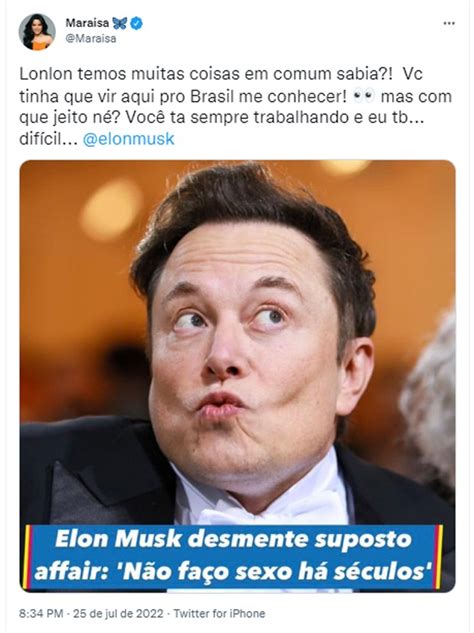 Elon Musk Diz Que N O Faz Sexo H S Culos E Maraisa Brinca Tinha