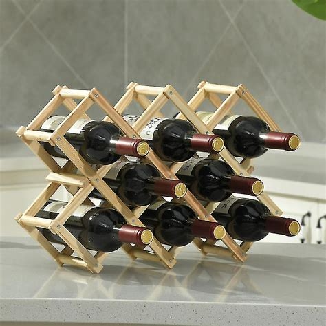 Wine Rack Wood Wine Storage Racks Countertop Wooden Stackable Wine Cellar Racks Foldable