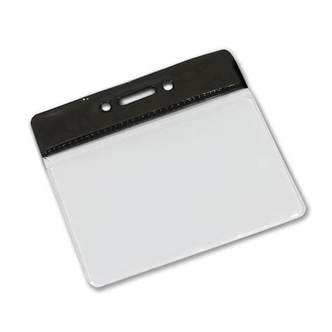 Clear Vinyl Top Flexible Id Card Pass Holder Landscape Format